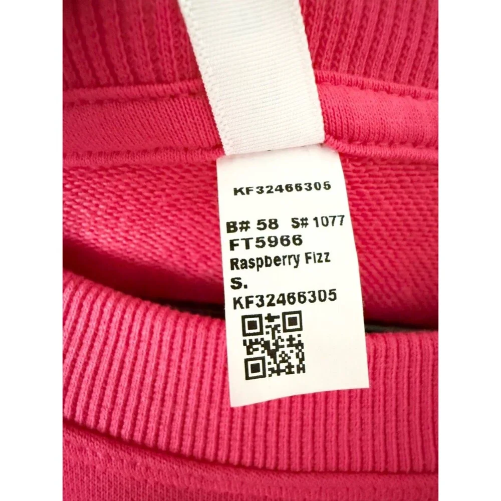 Fabletics Hot Pink Year Round Terry Crewneck Sweatshirt Size S Relaxed Fit - Picture 7 of 8